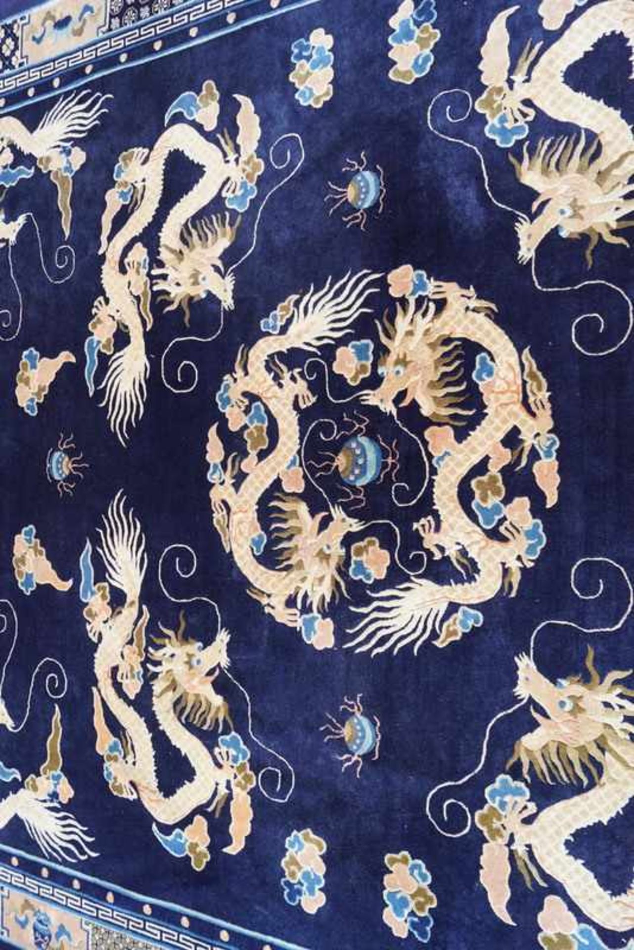 Großer Chinesischer Pao-Thao Pekingteppich Anilinfarben, Manchester Wolle auf Wolle, gepflegter - Bild 3 aus 4