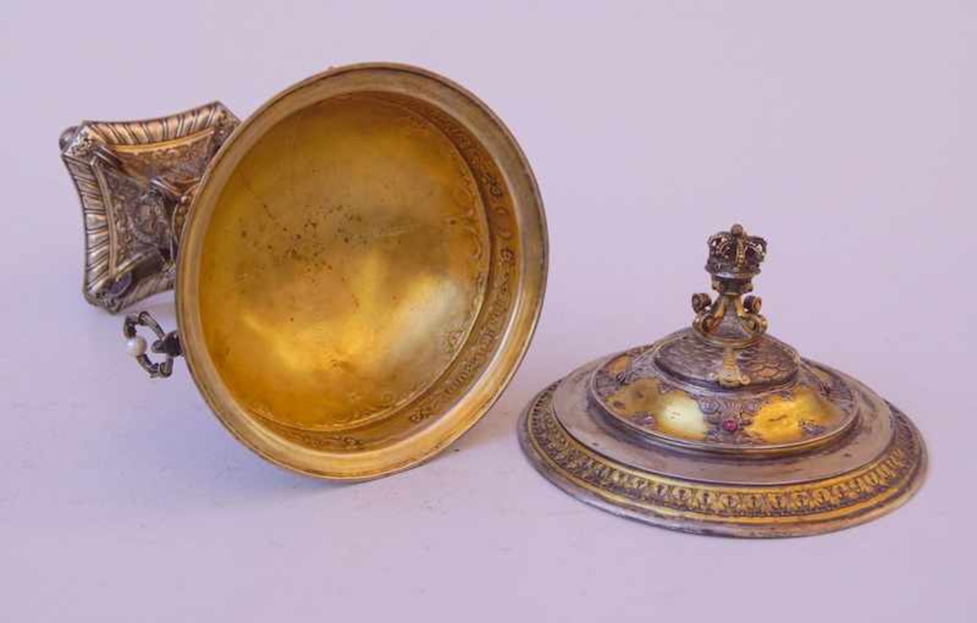 Herrschaftlicher Juwelenbesezter Pokal von Friedrich von Baden 1881 Diplomatengeschenk oder - Image 5 of 5