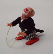 Max Carl: Springender Clown, mech. Spielzeug der 70er Jahre Kopf und Arme aus Kunststoff,