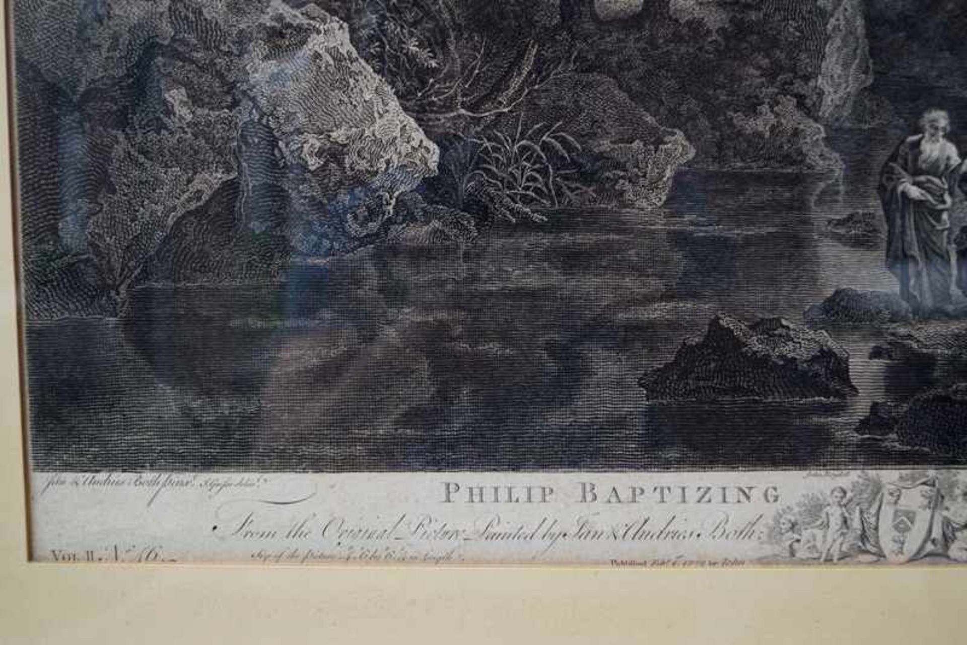 Browne, John (1742 - 1801): " Philip Baptizing The Eunuch" großformatiger Kupferstich auf Bütten, - Bild 3 aus 4