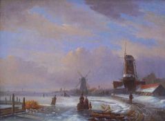 Spohler zugeschr., Jan Jacob Coenraad ( 1837 Amsterdam - 1923 Amsterdam): Winterlandschaft mit