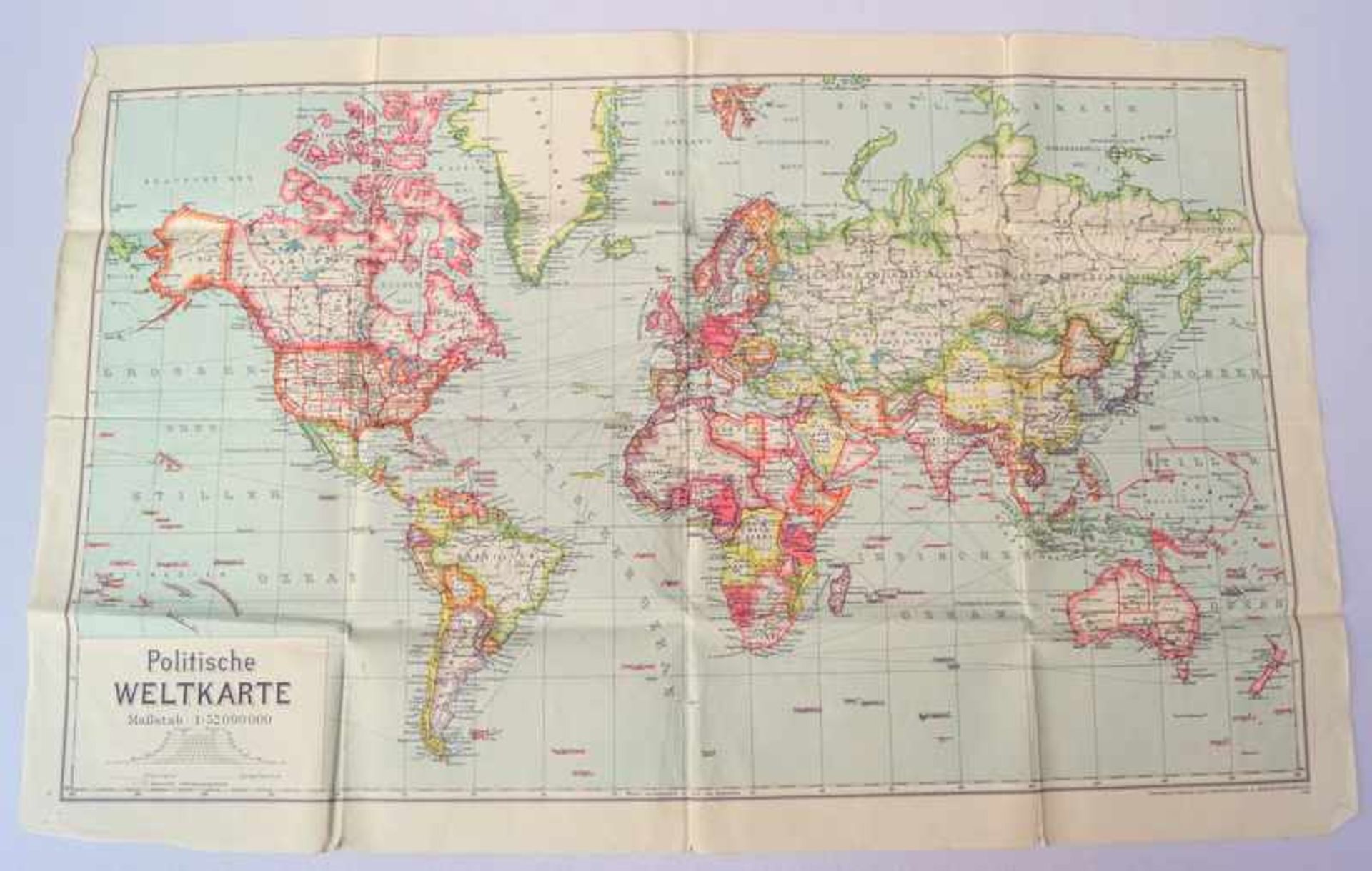 Politische Weltkarte von 1940Faltkarte, Din A1, hrsg. vom Columbus Verlag Berlin.