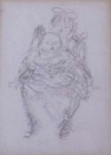 Zille, Heinrich (1858 Radeburg - 1929 Berlin): Mutter mit SäuglingBleistift auf Papier, offenbar