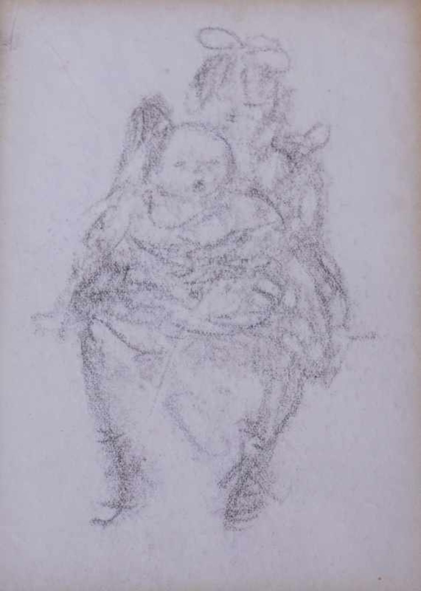 Zille, Heinrich (1858 Radeburg - 1929 Berlin): Mutter mit SäuglingBleistift auf Papier, offenbar