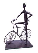 Bertin, Roger (1915-2003): Stehender Radfahrergezogenes und gewalztes Eisen, auf der Standplatte