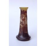 Gallé, Emile (1846 in Nancy;  1904 in Nancy): Vase mit Landschaftsdekor, um 1900konisch zulaufender