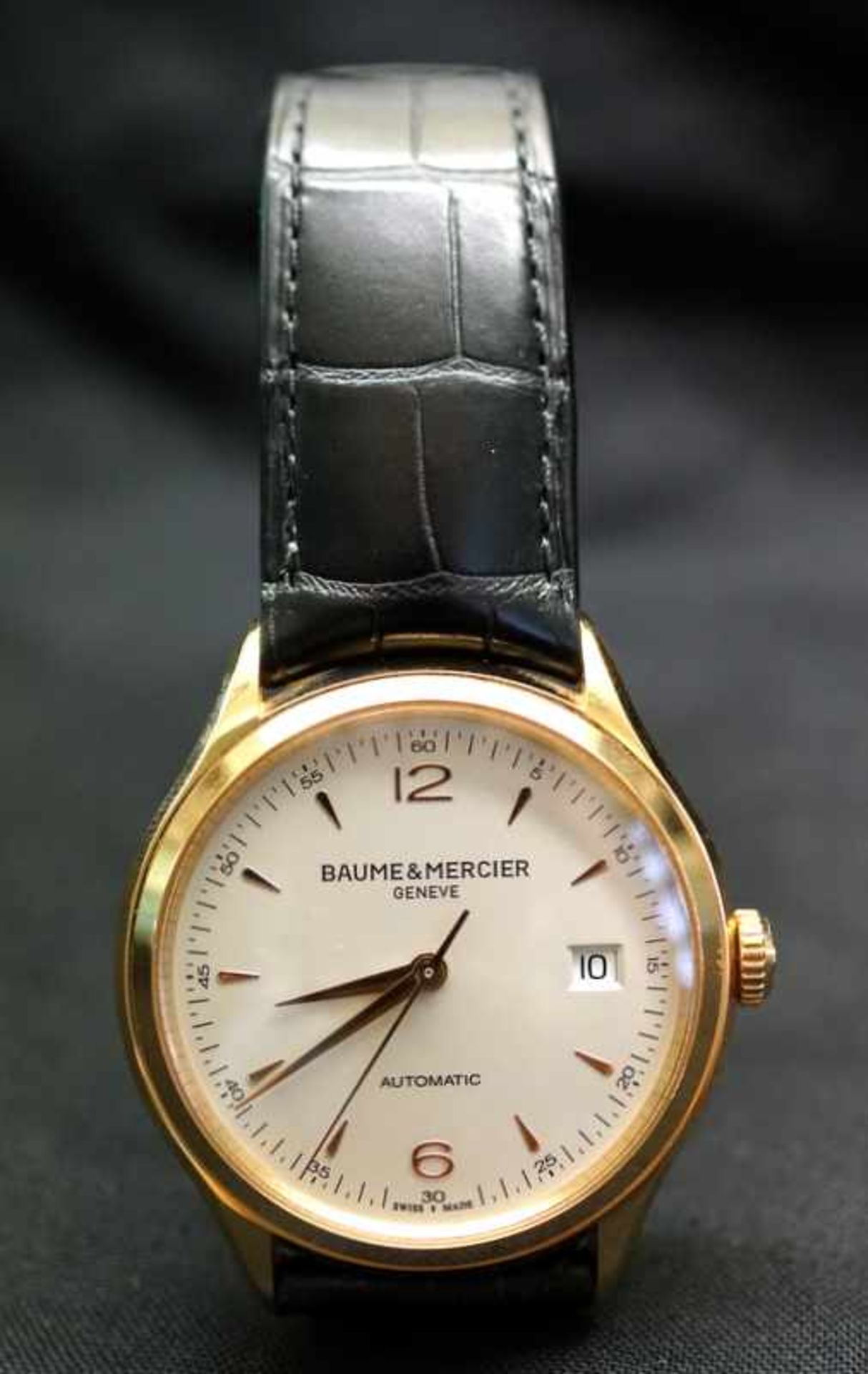 Baume und Mercier "Clifton" 750er Rosegold AutomatikSilbernes Zifferblatt mit Indizes und Zeigern in - Image 4 of 4