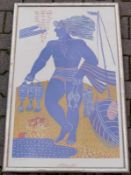 Fassianos, Alekos (1935 Athen): Fischer am Strandgroße Farblithographie auf Bütten, unten links