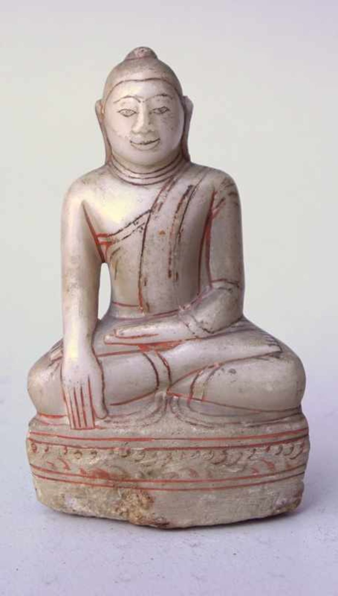 Meditierender Sakyamuni Buddha Alabaster Myanmar, 18./19. Jhd.In Brama-Mudra-Geste, meditierend