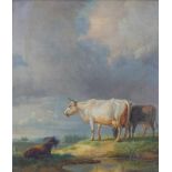 Verboeckhoven, Eugéne (Umkreis) (1799 Warneton-1881 Brüssel): Vieh auf der Weide vor