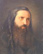 Meister des 19. Jh.: Portrait eines russischen Mannes mit langem HaarWohl Darstellung des Grigori
