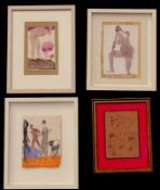 Kunentschl. Künstler: Sammlung von vier erotische Grafikendrei Farblithografien, alle unten