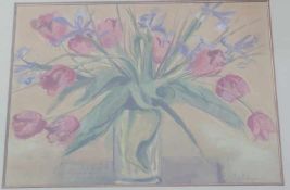 Mundinger, Friedrich Wilhelm ( 1893 Offenburg - i 1965 Remscheid): Blumenstilleben mit Tulpen und