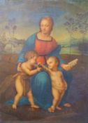 Pieraccini, E.: Maria mit Jesus und dem Johannesknaben, nach Raffael, 19.Jhd.Öl auf Leinwand,