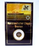 Barometer, Werbeartikel des Norddeutschen Lloyd Bremen, um 1910facettiertes Glas mit