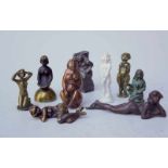Sammlung von 9 weibl. Aktskulpturen -meist Wiener Bronze8 Bronzen und 1 Meissenfigur, 2