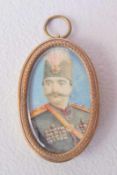Porträt-Miniatur eines hochrangigen türkischen Militärs, um 1900Tempera auf Elfenbein, Darstellung
