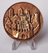 Medaille: Für treue Dienste der Stadt MünsterAluminium verkupfert, 6,3cm Durchmesser, in