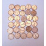 Sammlung von 30 Silbermünzen, jeweils 5 Reichsmarkmeist 1933-38, div. Prägeorte und Motive,