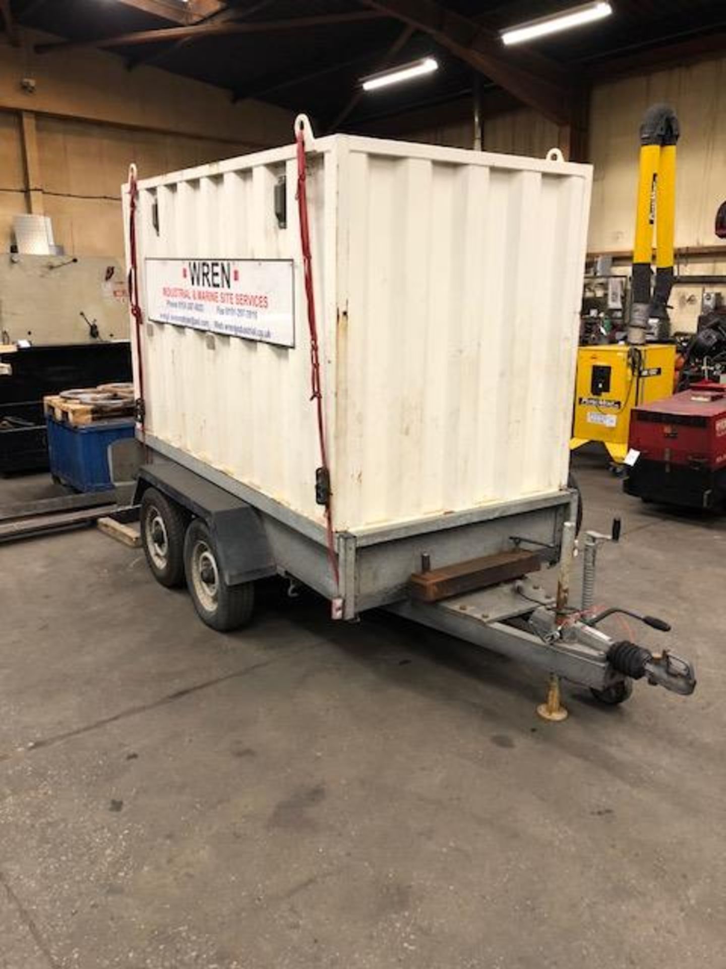 INDESPENSION twin axle 2600kg capacity site security workshop box trailer VIN: SDH G26846 s/no: 0717