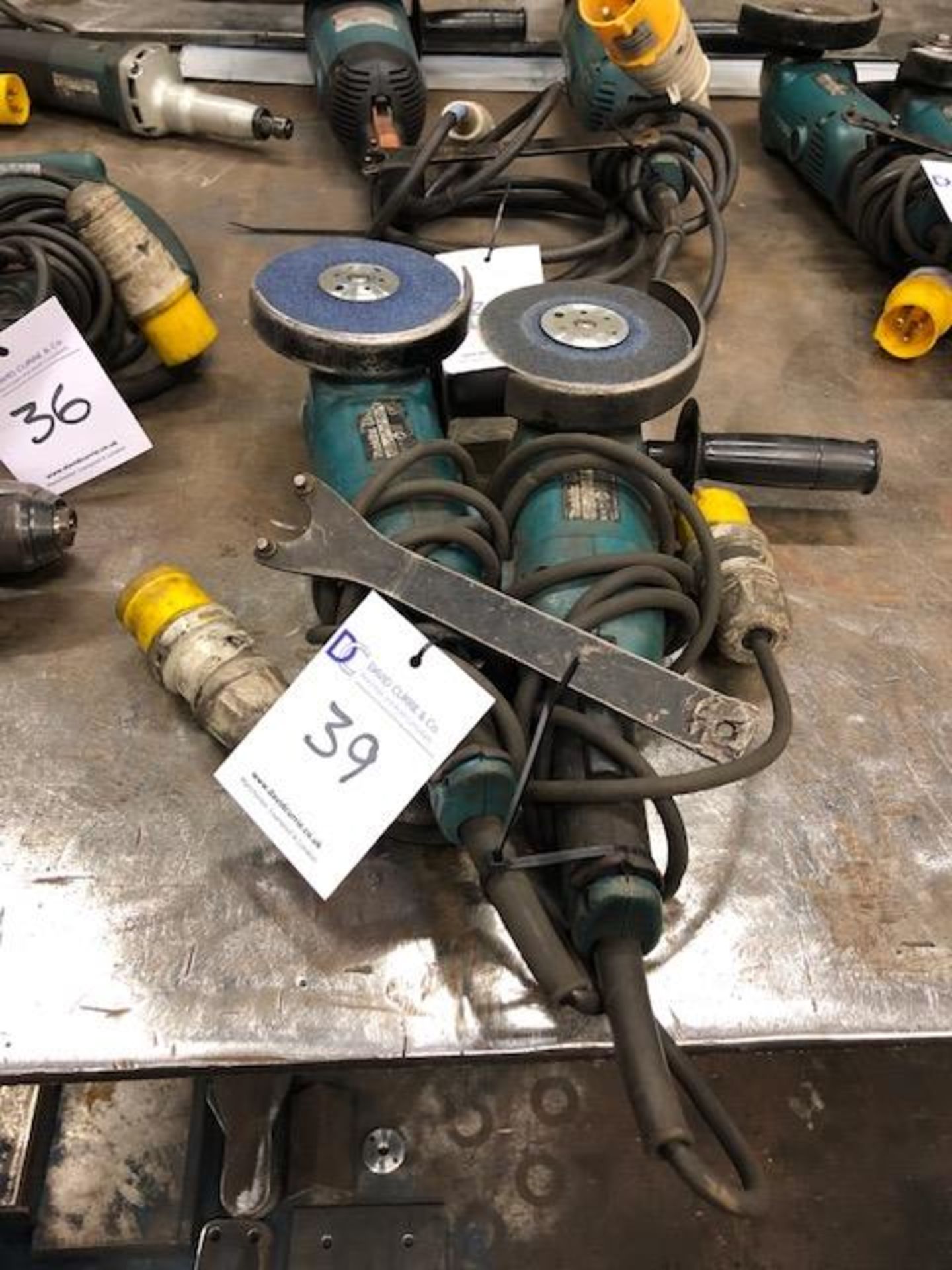 2 x MAKITA GA5021 125mm 110v, angle grinders