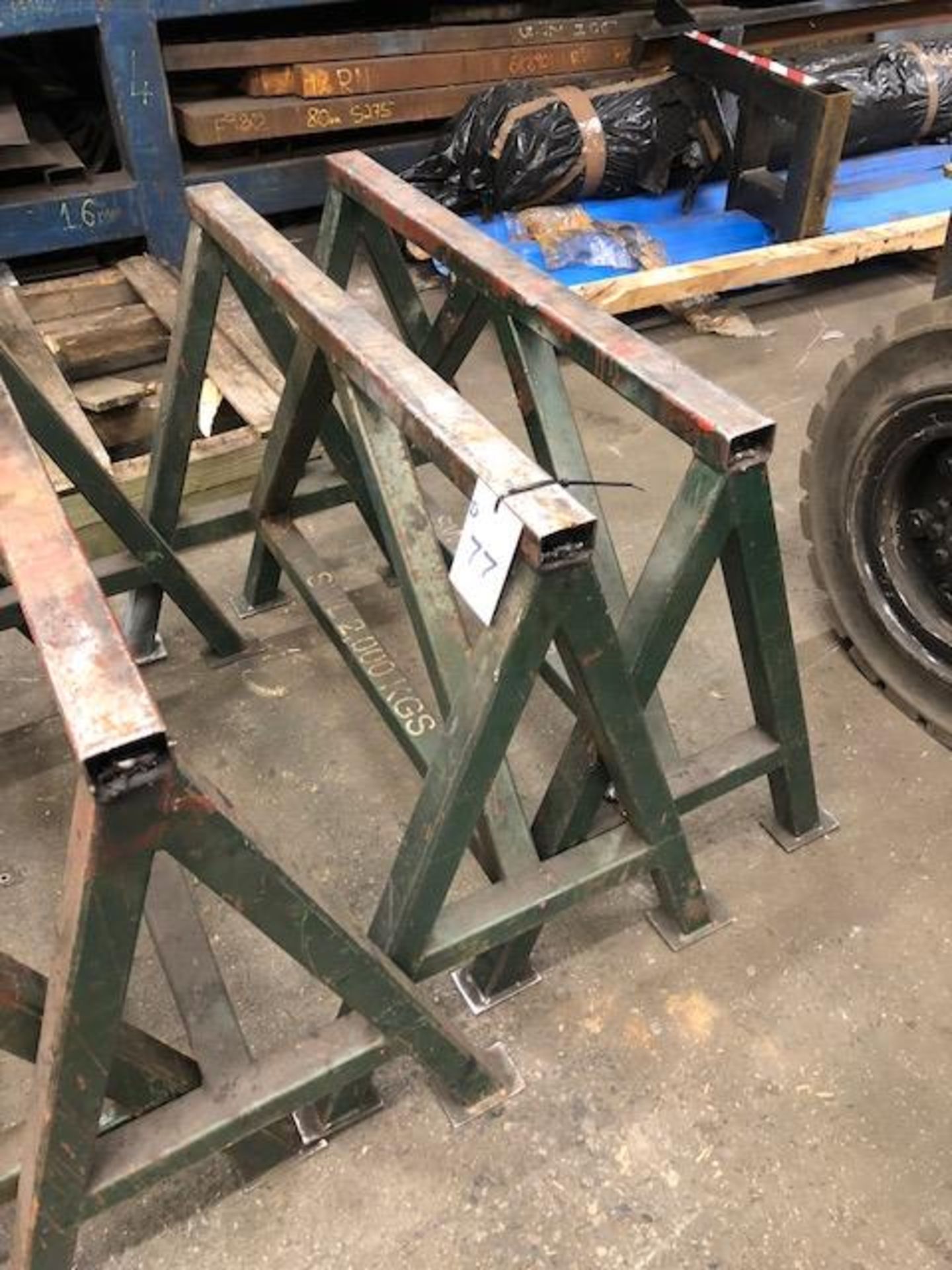 Pair of 2000kg SWL steel trestles