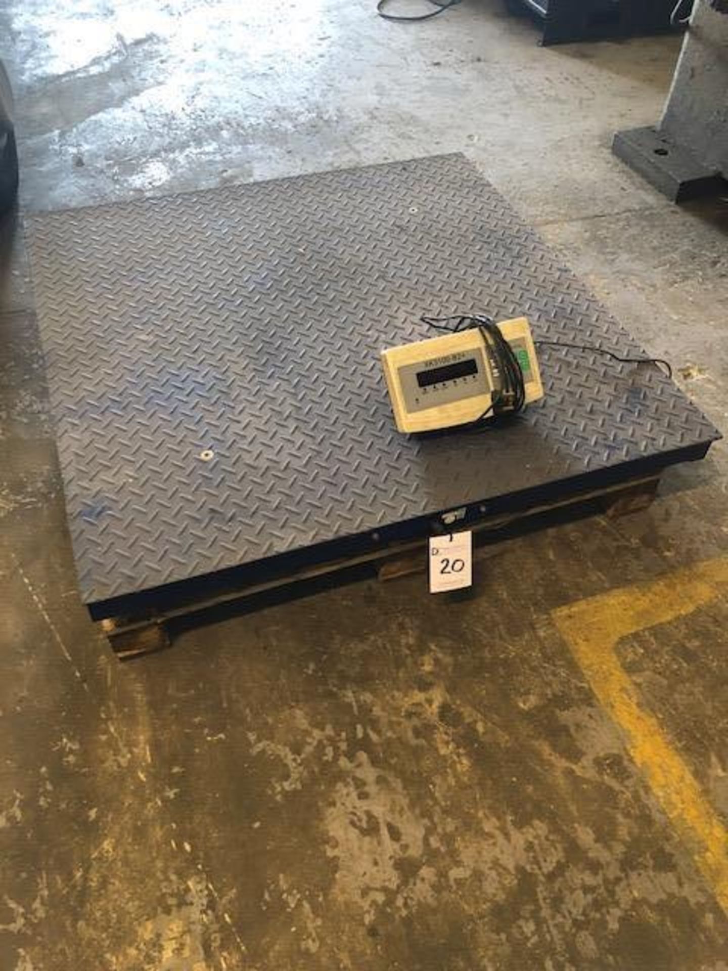 YS Scales digital in-floor platform scale with XK3100-B2+ digital weighing indicator, on pallet