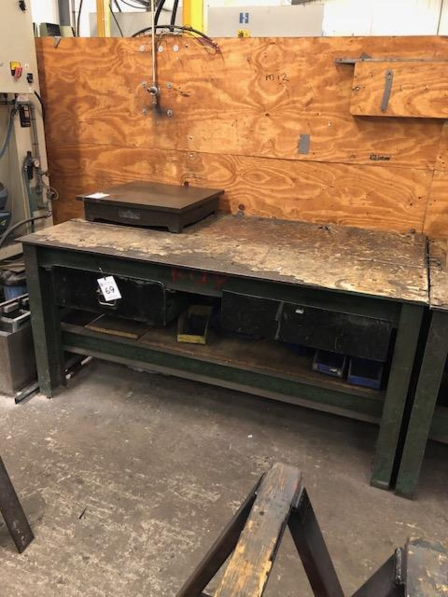 Steel two drawer workbench