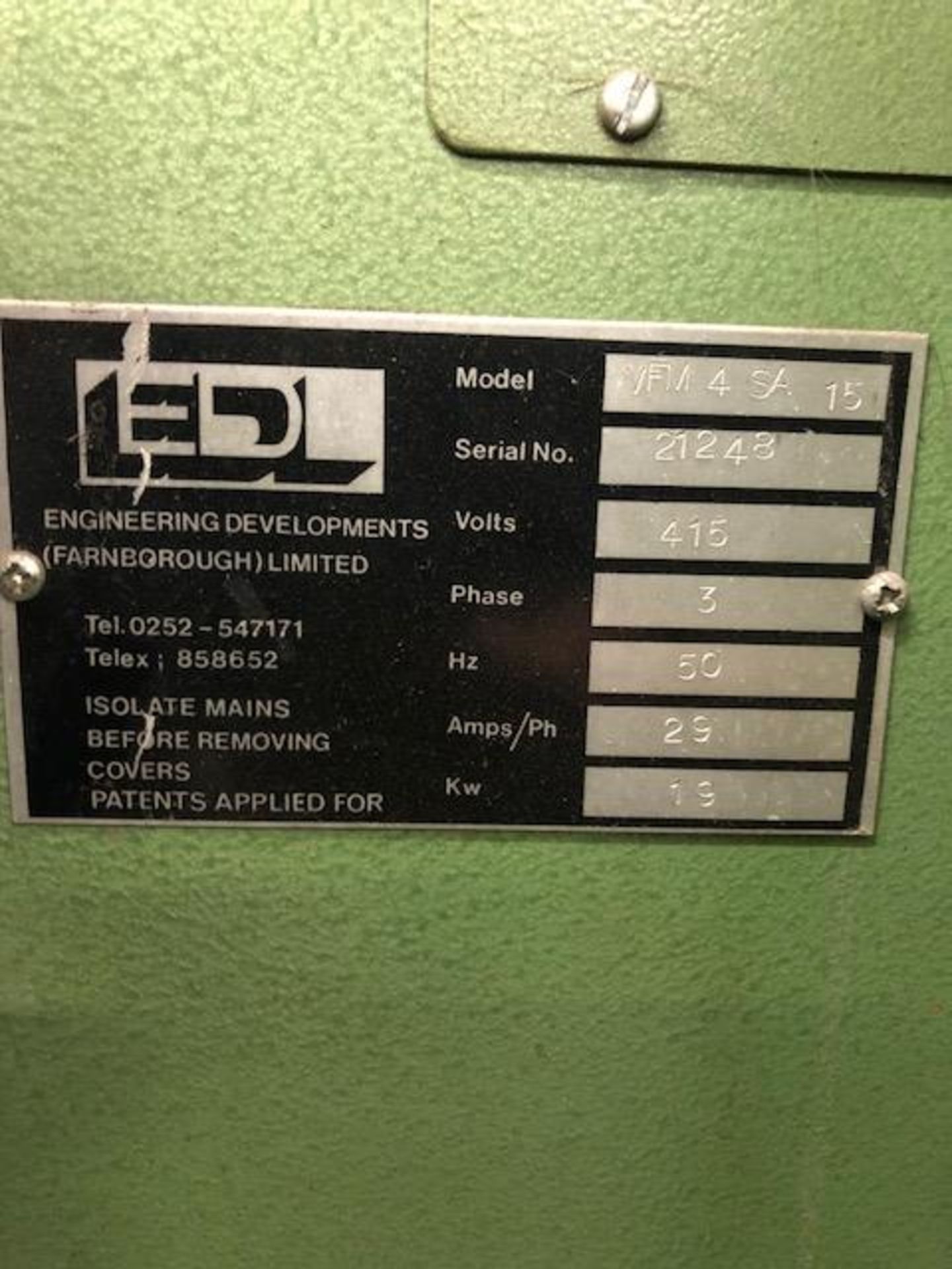 EDL Model VFM 4 SA 15 vacuum forming machine s/n: 21248 Note: Full Method Statement, Risk Assessment - Image 2 of 2