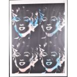 After Andy Warhol (1928-1987) American a poster of Marilyn Monroe in black, blue and pink, published