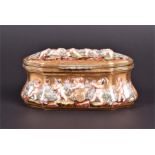A late 18th century Italian Naples gold lacquered trinket box c. 1793, decorated on the lid and
