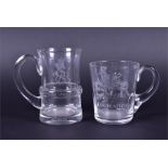 A 1936 limited edition engraved glass mug retailed by Thomas Goode commemorating the accession and