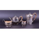 A three-piece George V silver tea set London 1911, by Dobson and Sons, comprising teapot, hot