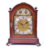 A late 19th century mahogany cased bracket clock by Barnsdale, Brunswick Place, London, the brass