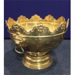 A large early 21st century silver-plated monteith the scalloped rim of the bowl moulded with