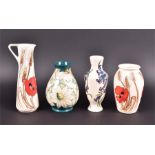 Two pieces of Moorcroft in the 'Harvest Poppy' pattern designed by Emma Bossons comprising a slim
