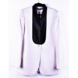 A cream Stella McCartney jacket with black lapels size 42, together with a lilac coloured silk Karen