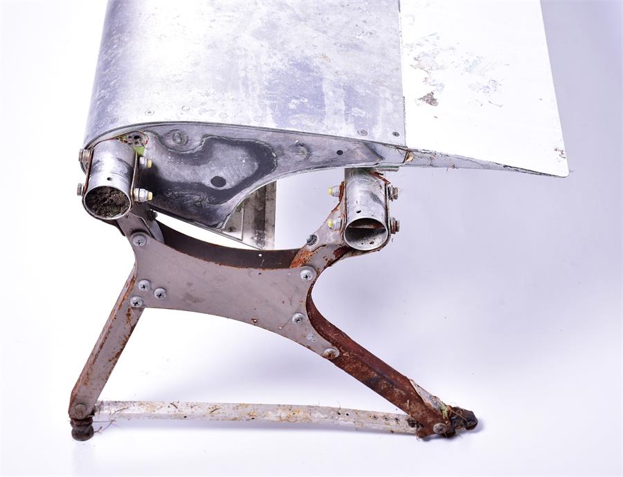 Aviation Interest. A bench made from an aircraft wing flap mounted on aircraft seat legs, formed - Image 4 of 4