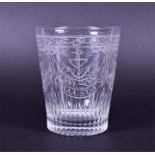 A late 18th century cut glass and engraved beaker of Nelson interest commemorating naval battles and