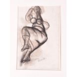 John Melville (1902-1986) British a small charcoal of a reclining woman, possibly the Virgin Mary,