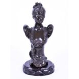 A late 19th century French bronze bust of a lady indistinctly signed, 16.5cm high.
