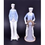 A Lladro model of 'The Sea Captain' and another of 'The Yacht Captain' 37 and 34 cm high, each