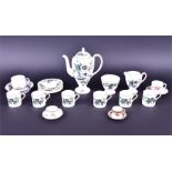 A Wedgwood Anemone pattern coffee set comprising: coffee pot, sugar bowl, milk jug and six coffee