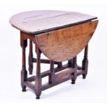 An 18th century oak dropleaf gateleg table  93cm wide x 100cm extended. CONDITION REPORT All appears