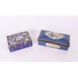 Two Chinese cloisonne enamelled hinged caskets one example lined with white metal to interior, the