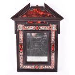 A decorative Regency and later Boulle work mirror  the rectangular frame with red boulle borders