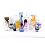 A group of sixteen 1950s-70s European glass vases including designs by Per Lütken for Holmegaard,