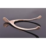 A pair of silver novelty wishbone sugar nips, Birmingham 1918, by Levi & Salaman, 8.5 cm long, 0.