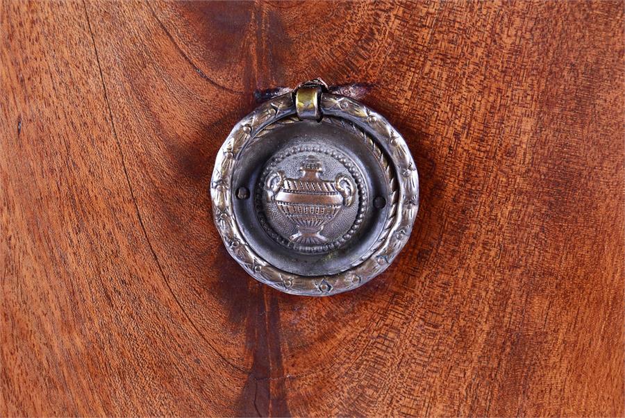 A small George III style mahogany and inlaid planter of square form with brass urn and ring - Image 5 of 5