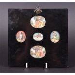 A group of five 19th century Indian portrait miniatures and miniature studies on ivory two featuring